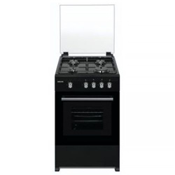 BRUHM GAS COOKER BGC-5540IB – 4 GAS, SINGLE BURNER OVEN, BLACK