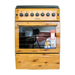 BRUHM 3 Gas + 1E 60X60 Gas Cooker Wooden Finish | BGC-6631SN